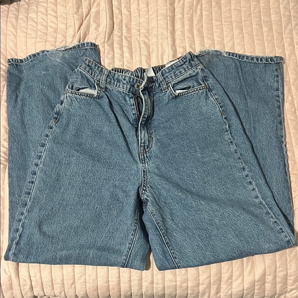 H&M Blue Curvy Wide Leg Jeans